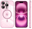 Case for iPhone 16 Pro Max, ERBORD Glitter MagSafe, pink + Screen Glass