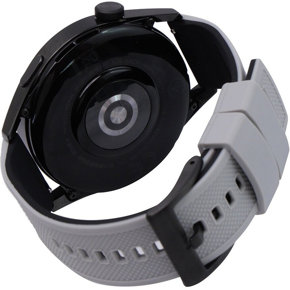 ERBORD Universal Silicone Strap 22mm, Dual Color, grey / black / black buckle