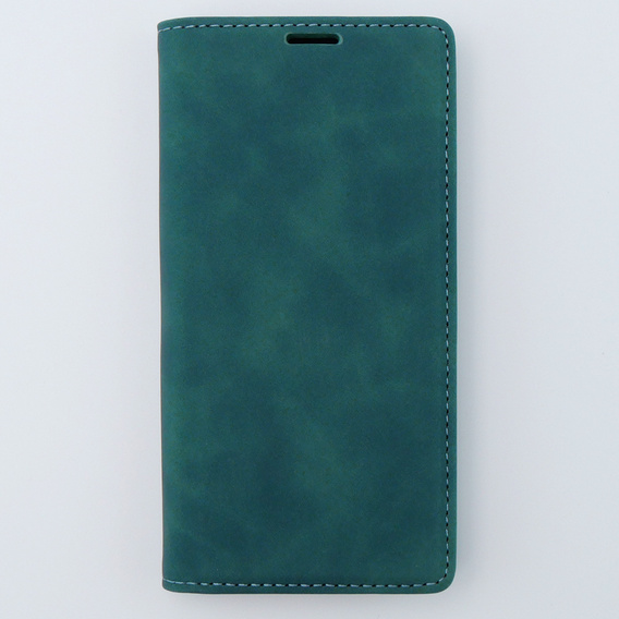 Case for iPhone 15, ERBORD Vintage, wallet with flap, blue