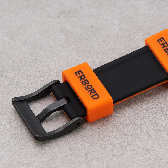 Pasek Silikonowy ERBORD Uniwersalny 20mm, Dual Color, pomarańczowy / czarny / czarna