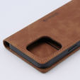 Case for iPhone 15 Pro Max, ERBORD Vintage, wallet with flap, brown