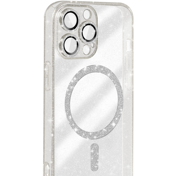 Case for iPhone 16 Pro, ERBORD Glitter MagSafe, transparent + Screen Glass
