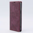 Case for iPhone 15 Pro Max, ERBORD Vintage, wallet with flap, red