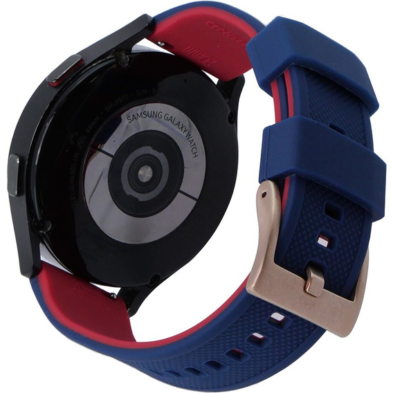 Pasek Silikonowy ERBORD Uniwersalny 20mm, Dual Color, niebieski / czerwony / różowo złota