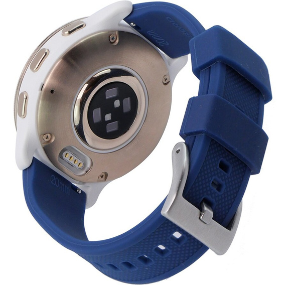 Pasek Silikonowy ERBORD Uniwersalny 20mm, Dual Color, niebieski / srebrna klamra