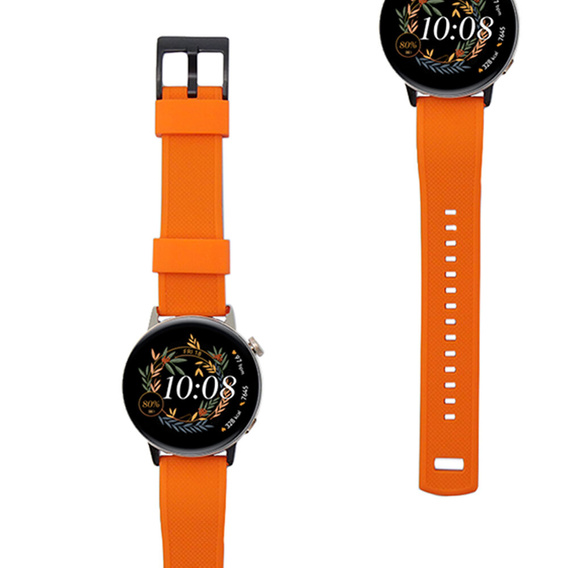 Pasek Silikonowy ERBORD Uniwersalny 20mm, Dual Color, pomarańczowy / czarny / czarna