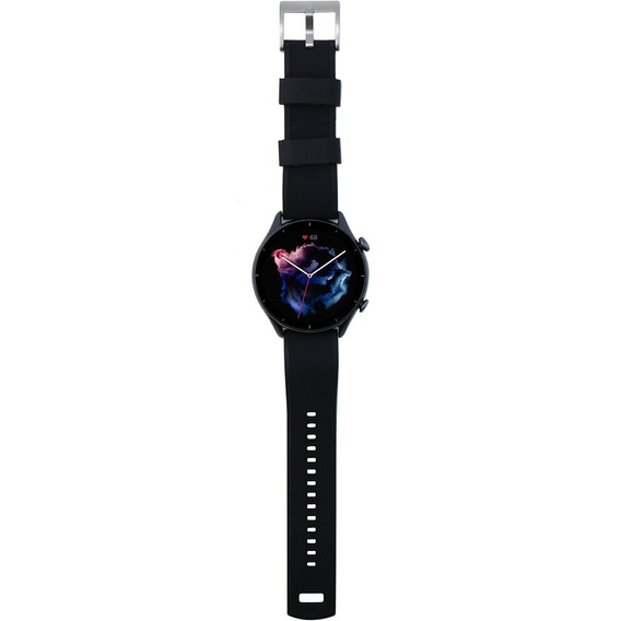 Pasek Silikonowy ERBORD Uniwersalny 22mm, Dual Color, czarny / limonkowy / srebrna klamra