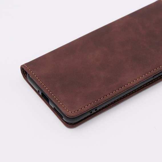 Case for OnePlus 11 5G, ERBORD Vintage, wallet with flap, dark brown
