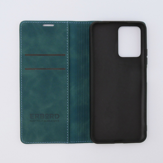 Etui do Xiaomi Redmi Note 12 5G / Poco X5 5G, ERBORD Vintage portfel z klapką, niebieskie