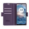 Case for Motorola Moto G24 Power, ERBORD Glossy Litchi, wallet with flap, purple