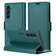 Case for Samsung Galaxy S24 FE, ERBORD Glossy Litchi, wallet with flap, green