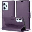 Etui do Oppo Reno 14 F / 14 FS, ERBORD Glossy Litchi, portfel z klapką, fioletowe