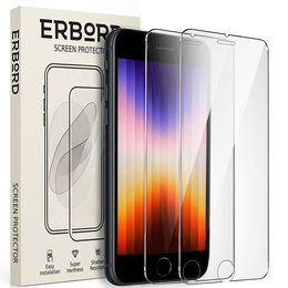 2x Szkło Hartowane do iPhone 7/8/SE 2020/SE 2022, ERBORD 9H Hard Glass, szybka