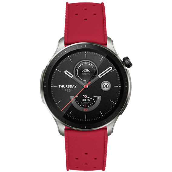 Pasek Silikonowy ERBORD Uniwersalny 22mm, Tropic, czerwony / czarna klamra