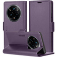 Case for Realme 14 Pro 5G, ERBORD Glossy Litchi, wallet with flap, purple