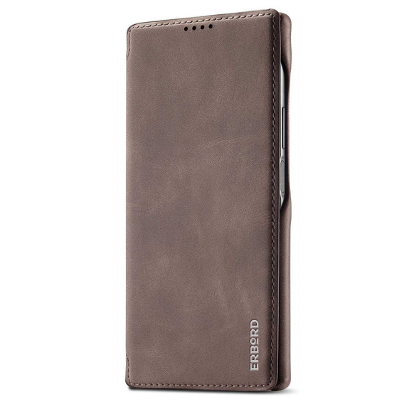 Etui z klapką do Samsung Galaxy S23 Ultra, ERBORD Retro, brązowe