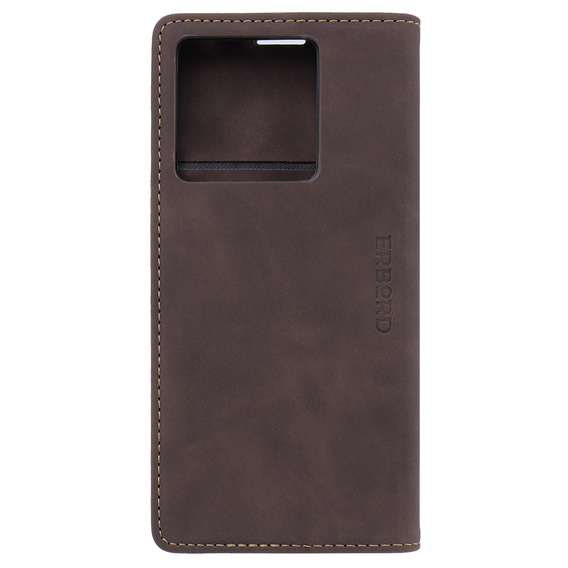 Case for Xiaomi 13T / 13T Pro, ERBORD Vintage, wallet with flap, coffee