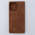 Case for iPhone 15 Pro Max, ERBORD Vintage, wallet with flap, brown
