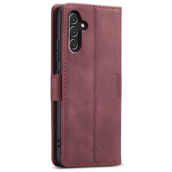 Etui do Samsung Galaxy A14 4G/5G, ERBORD Vintage portfel z klapką, czerwone