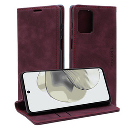 Etui do Motorola Moto G73, ERBORD Vintage portfel z klapką, czerwone