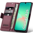 Etui do Samsung Galaxy A26 5G, ERBORD Glossy Litchi, portfel z klapką, czerwone
