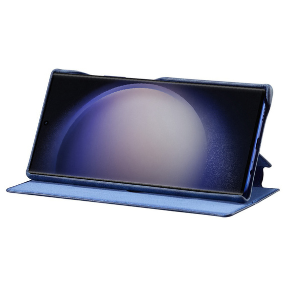Etui z klapką do Samsung Galaxy S23 Ultra, ERBORD Retro, niebieskie